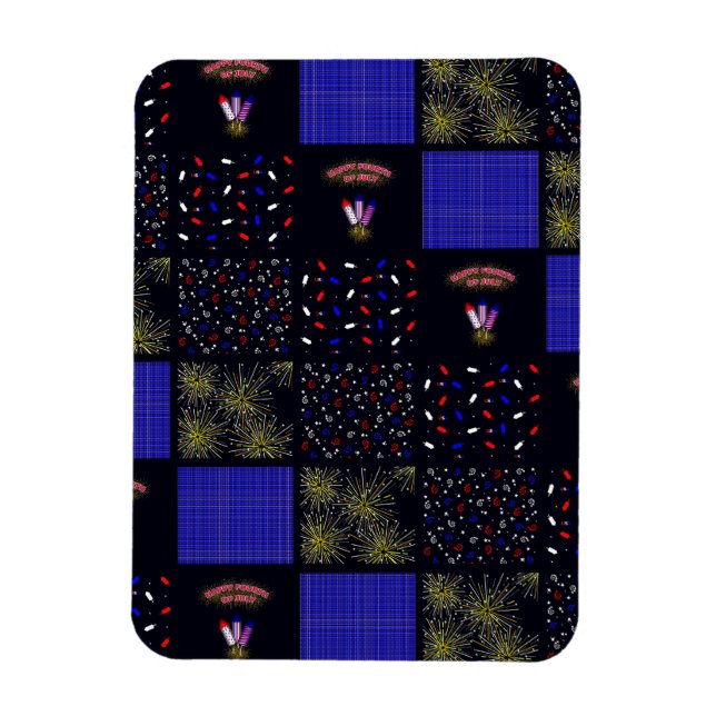 Ímã Padrão de patch do quarto de julho - 4 de julho (Vertical)