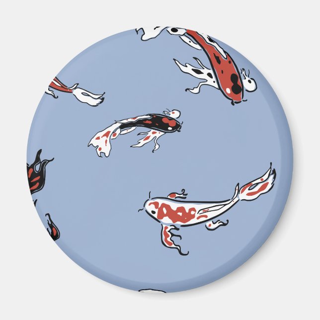 Imã Padrão de Peixe de Carpa Koi (Frente)