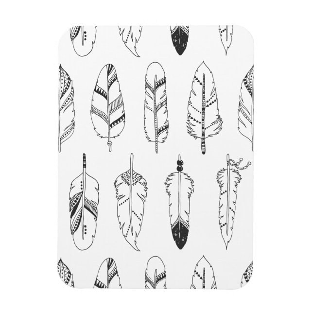 Ímã Padrão de pena retrô inspirado (Vertical)