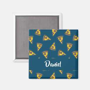 Imã Padrão de pizza em azul