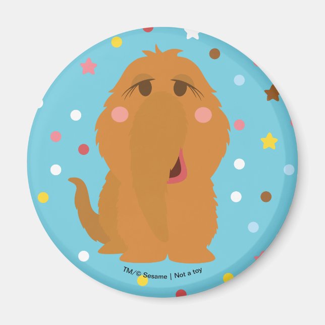 Imã Padrão de Pontos e Estrelas Azuis do Snuffleupagus (Frente)