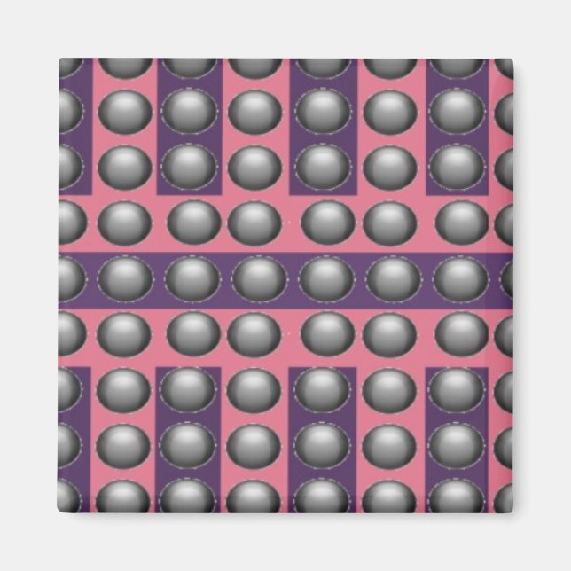 Imã Padrão de Pontos Rosa e Roxo (Frente)