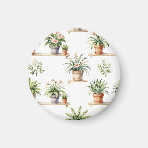 Imã Padrão de Prateleira de Plantas em Vasos de Aquare