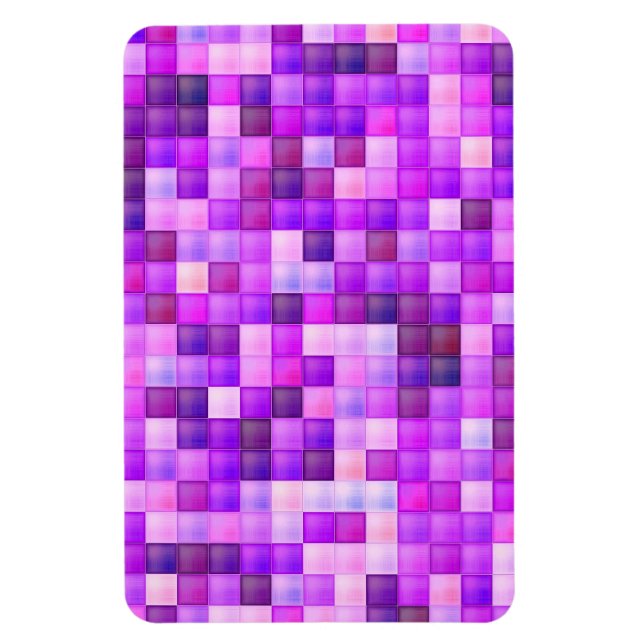 Ímã Padrão de Quadrado Rosa de Pixels de Jogo de Vídeo (Vertical)