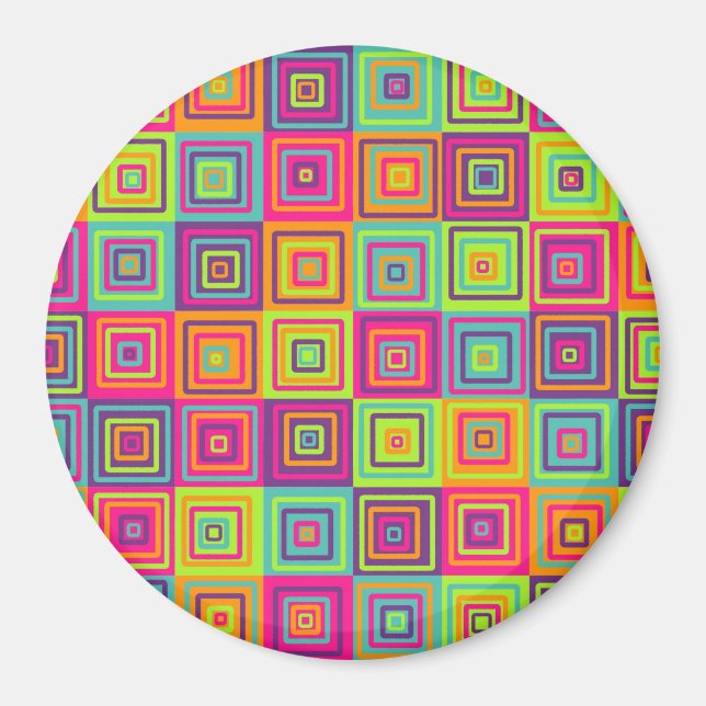 Imã Padrão de Quadrados (Frente)