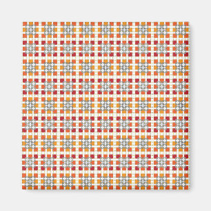 Imã Padrão de quadrados Vermelhos Geométricos Modern