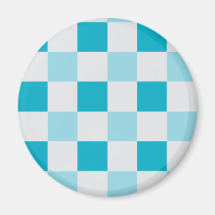 Imã Padrão De Quadro De Verificação Branco E Azul
