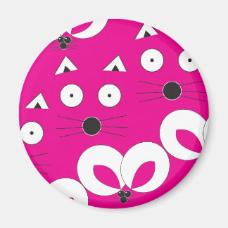 Imã Padrão de Rato Gato Rosa Quente