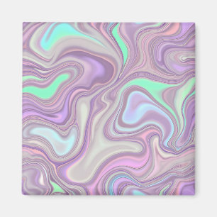 Imã Padrão de Redemoinho de Mármore Roxo Pastel