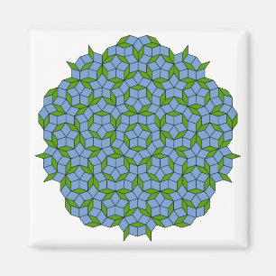 Imã Padrão de Rhombus Penrose Verde e Azul