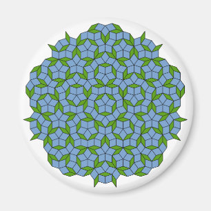 Imã Padrão de Rhombus Penrose Verde e Azul