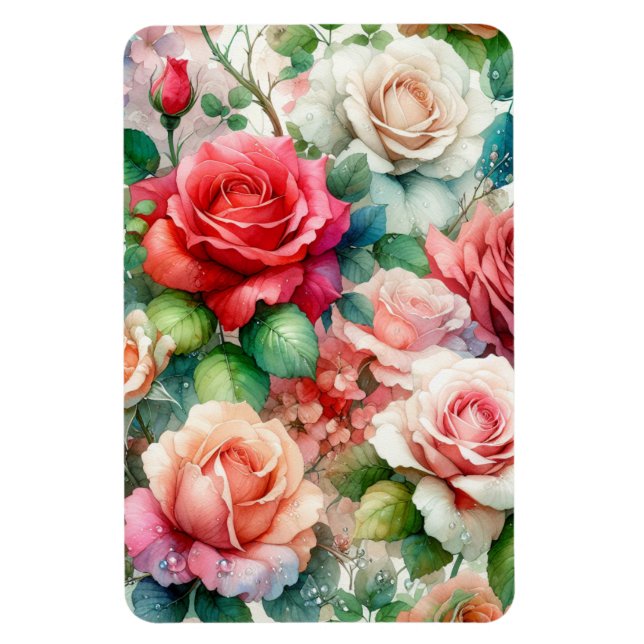Ímã Padrão de Rosa Caprichosa (Vertical)