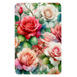 Ímã Padrão de Rosa Whimsical