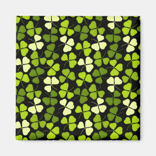 Imã Padrão de Shamrock escuro verde e preto