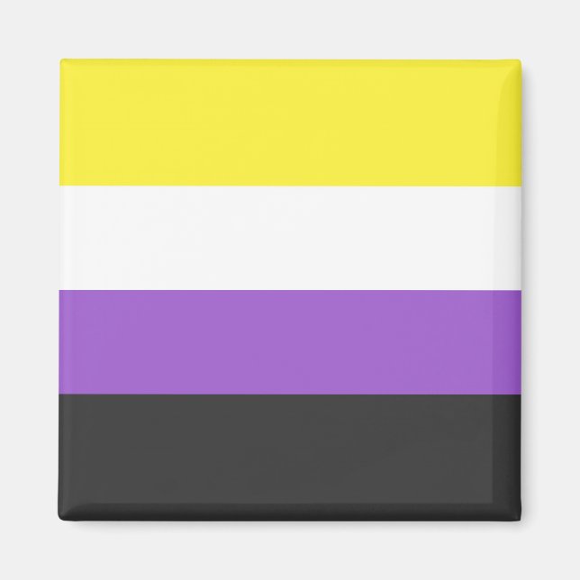 Imã Padrão de Sinalizador de Orgulho Não-Binário de Re (Frente)