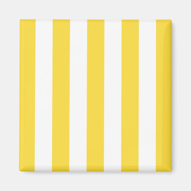 Imã Padrão de Stripes Branco Amarelo do Ananás (Frente)
