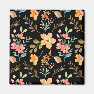 Imã Padrão de Superfície Floral - Aquarela de Moda Pri