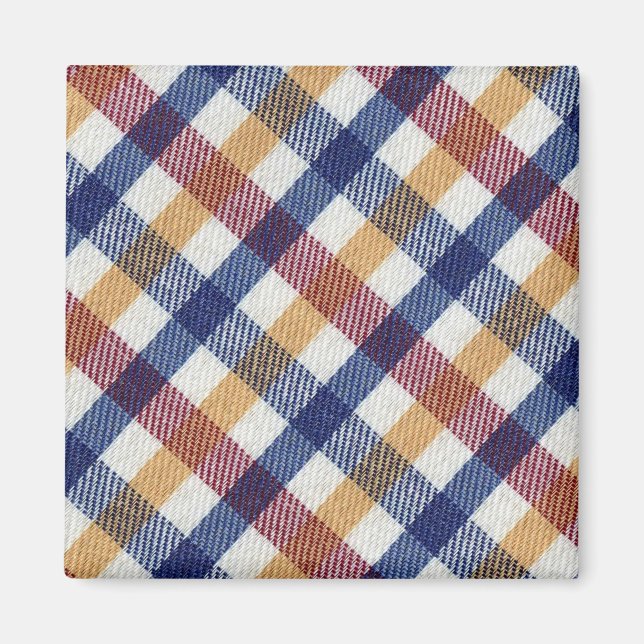 Imã Padrão de Tartan multicolorido (Frente)