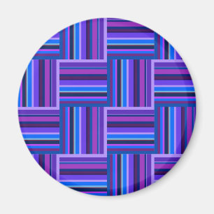 Imã Padrão de tecelagem de fitas azuis e roxas