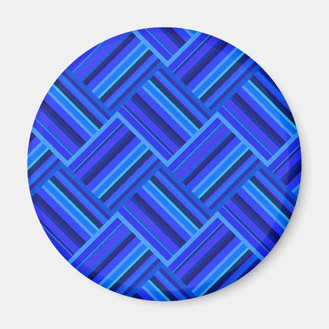Imã Padrão de tecelagem diagonal de faixas azuis (Frente)