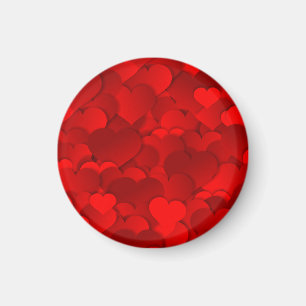 Imã Padrão de Textura de Corações de Amor Vermelho Rom
