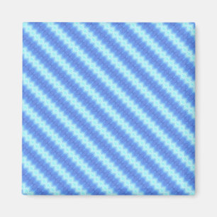 Imã Padrão de Textura de Stripe do Knit Azul Aqua