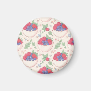 Imã Padrão de Tigela de Frutas Pastel