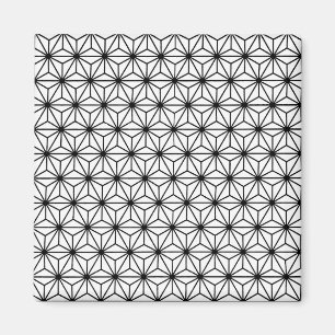 Imã Padrão de triângulos em estilo Art Déco branco e p