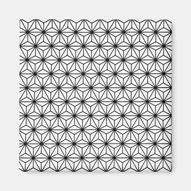 Imã Padrão de triângulos em estilo Art Déco branco e p (Frente)