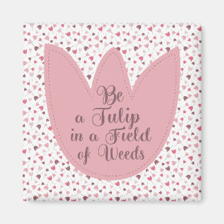 Imã Padrão de Tulipas Rosa Simples Doce - Todas as dir