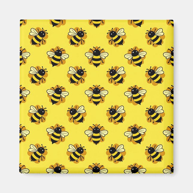 Imã Padrão de Verão de Abelha Bumblebee Fofa (Frente)