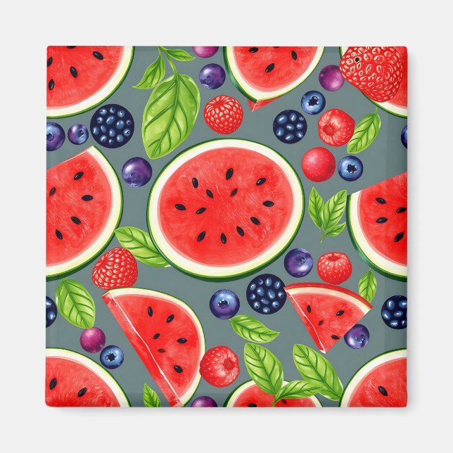 Imã Padrão de Verão Melancia Berry (Frente)