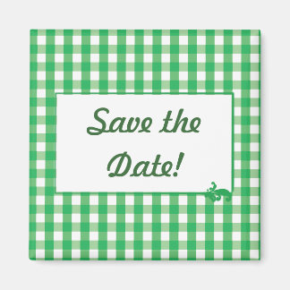Imã Padrão de Verificação de Gingham Verde