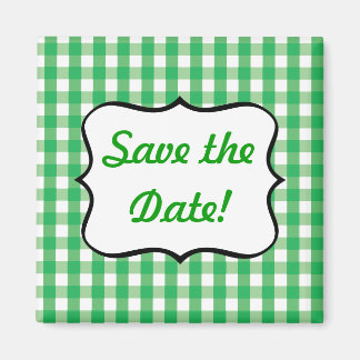 Imã Padrão de Verificação de Gingham Verde