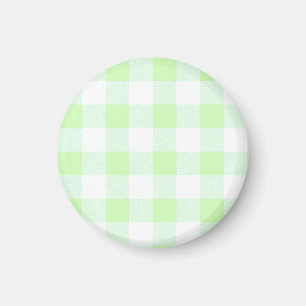 Imã Padrão de Verificação de Gingham Verde Claro