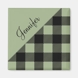 Imã Padrão de Verificação de Xadrez Verde do Sage do N