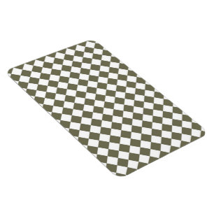 Ímã Padrão de xadrez em diamante verde musgo