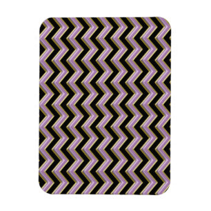 Ímã Padrão de Zigzag Preto Dourado Ametist