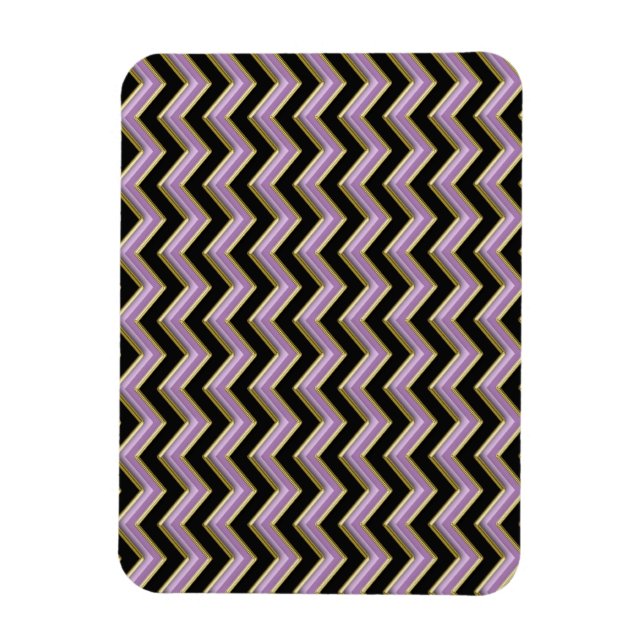 Ímã Padrão de Zigzag Preto Dourado Ametist (Vertical)