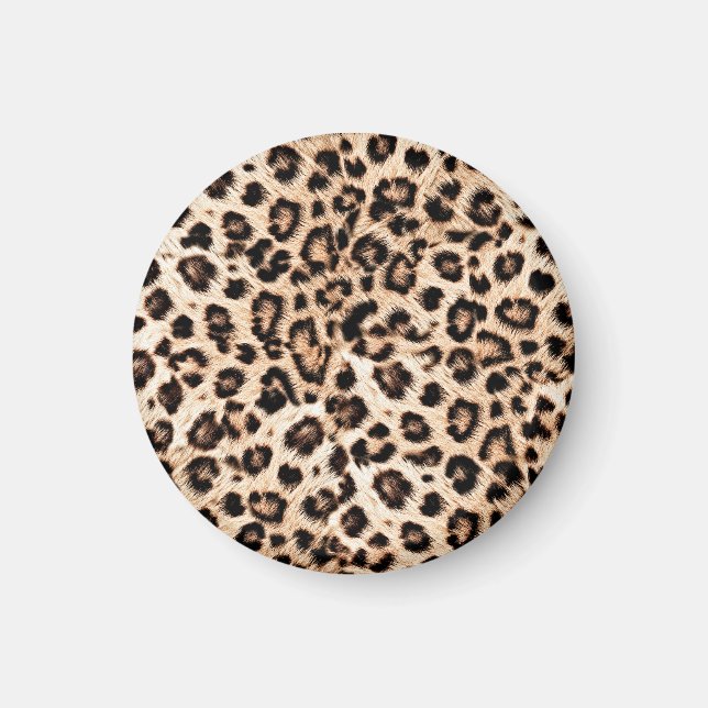 Imã Padrão Design de Leopardo: Elegância Selvagem. (Frente)