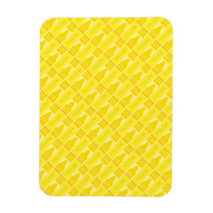 Ímã Padrão Divertido de Lápis de Cor Amarelo