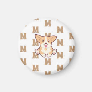 Imã Padrão do Monograma do Corgi