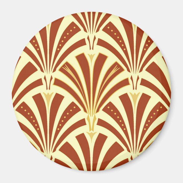 Imã Padrão do ventilador Art Deco - cobre em amarelo (Frente)