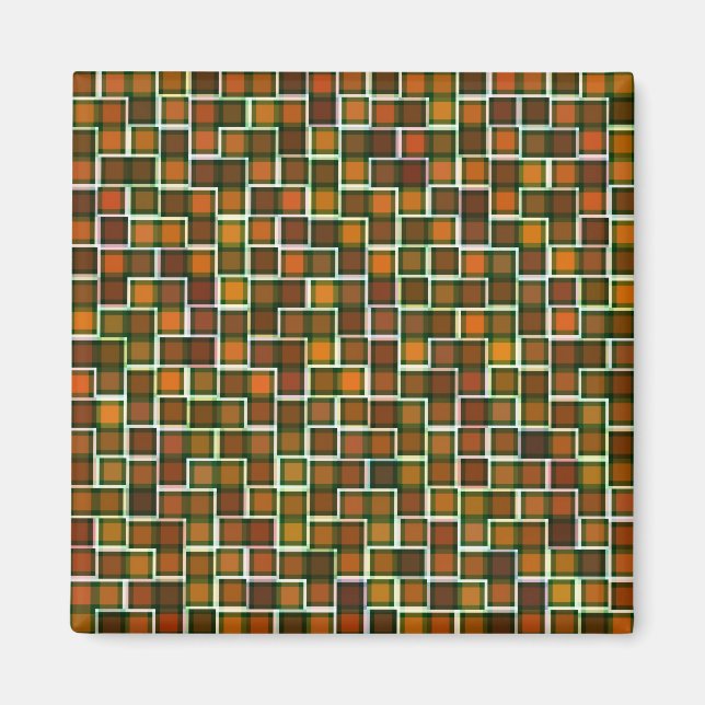 Imã Padrão dos quadrados do mosaico do tom da abstrato (Frente)