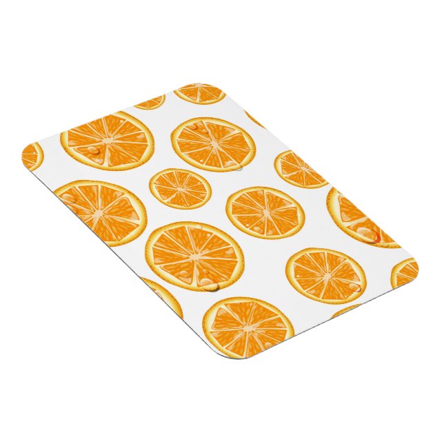 Ímã Padrão em estilo retrô de fatias de laranja. (Lado Direito)
