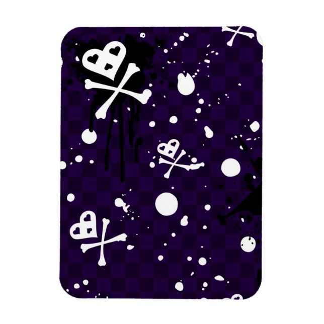 Ímã Padrão Emo De Cor Escura Com Tinta (Vertical)