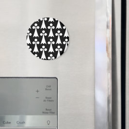 Imã Padrão Ermine, Padrão Medieval, Branco em Preto