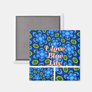 Imã Padrão Floral abstrato Azul