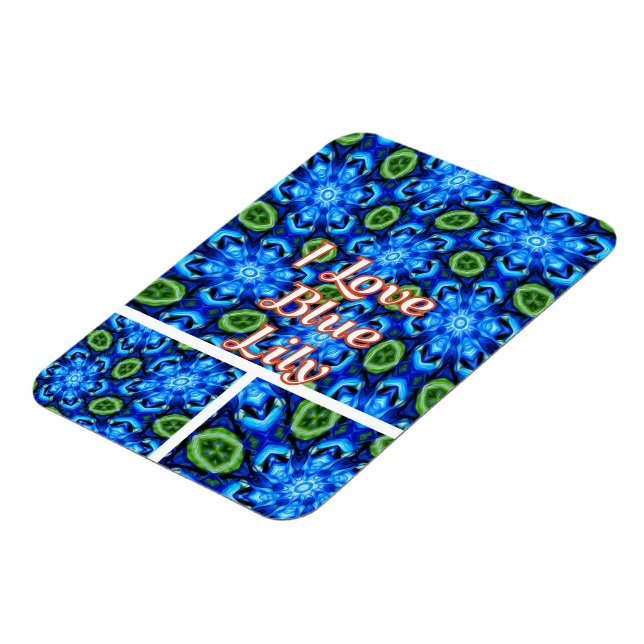 Ímã Padrão Floral abstrato Azul (Left Side)