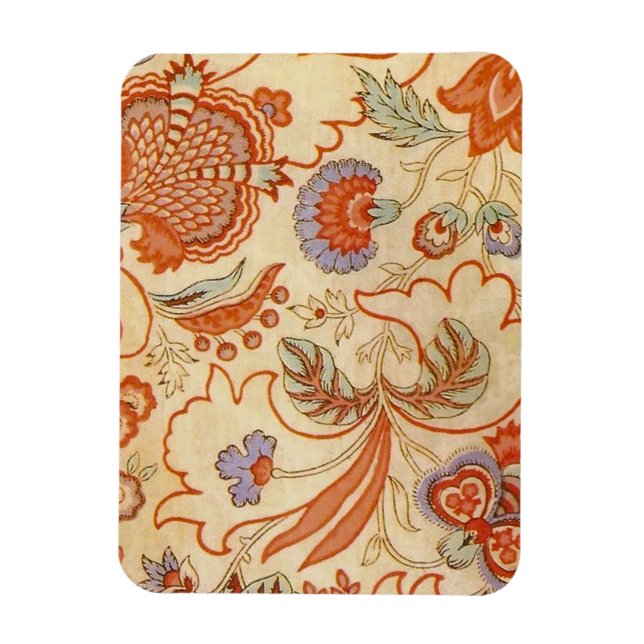 Ímã Padrão Floral Antiquado Chintz Paisley (Vertical)